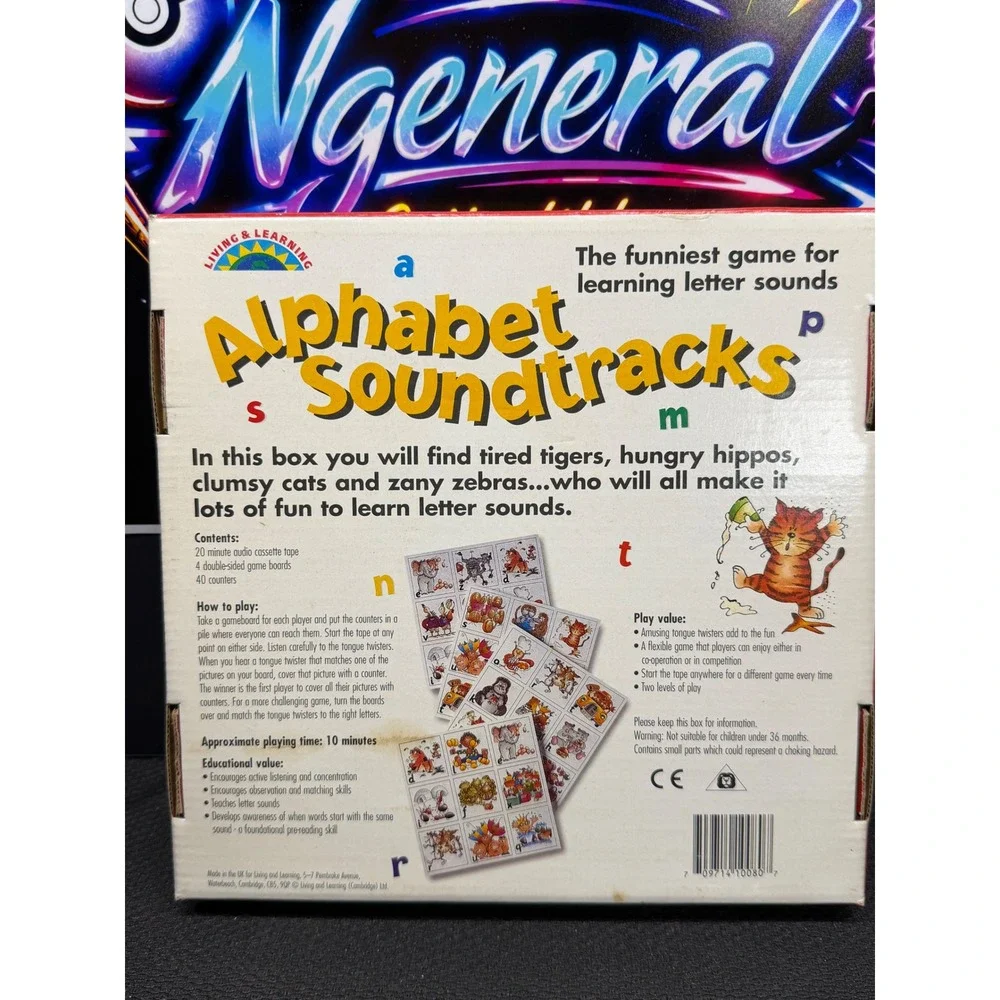 Living & Learning Alphabet Soundtracks Educational Board Game Phonics Cassette